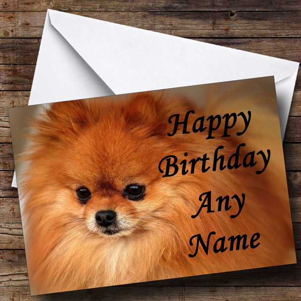 Pomeranian Puppy Dog Customised Birthday Card