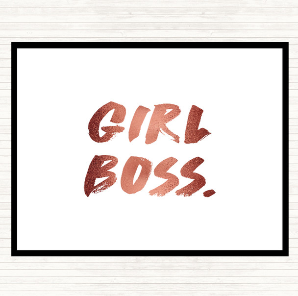 Rose Gold Girl Boss Bold Quote Placemat