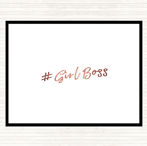 Rose Gold Girl Boss Quote Placemat