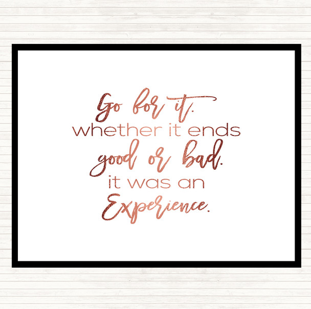 Rose Gold Go For It Quote Placemat