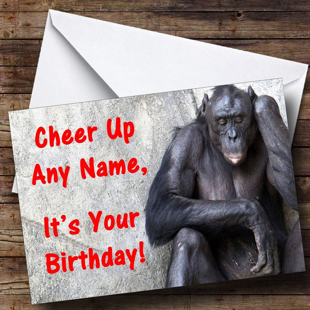 Miserable Monkey Customised Birthday Card