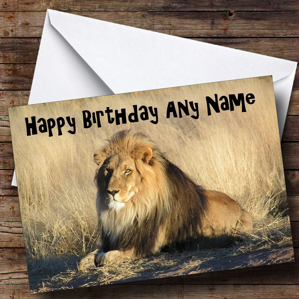 Male Lion Customised Birthday Card