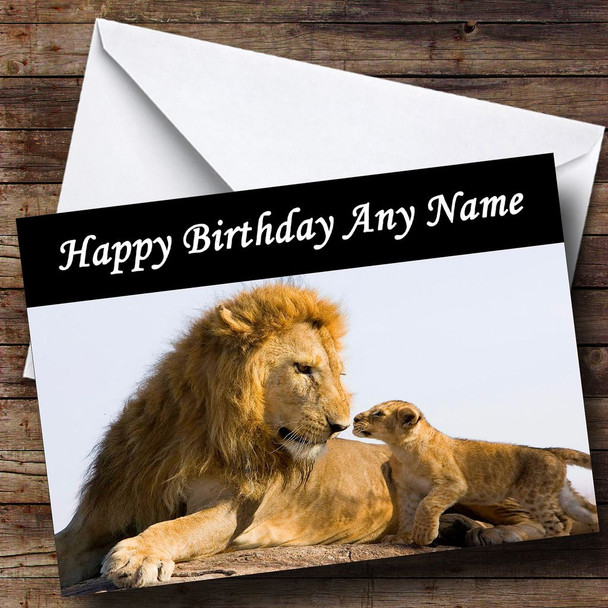 Lion & Cub Customised Birthday Card