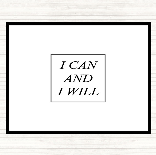 White Black I Can Quote Placemat