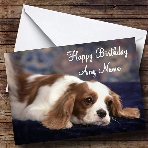 King Charles Spaniel Dog Customised Birthday Card