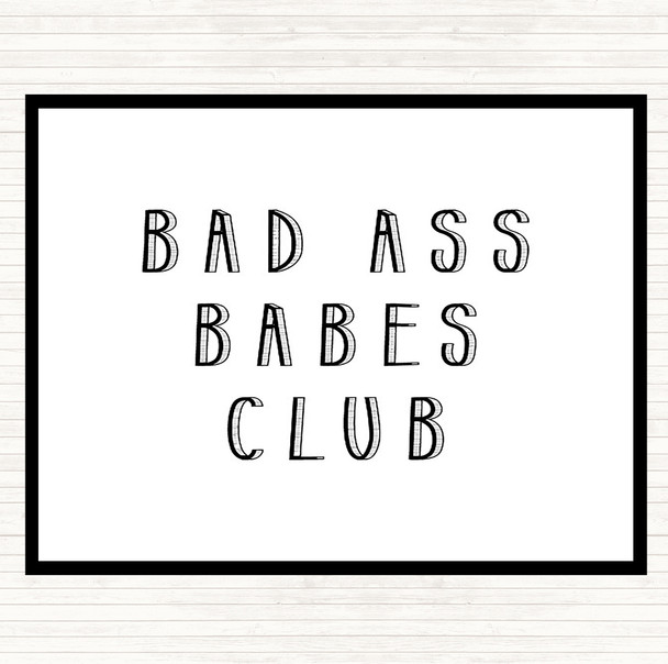 White Black Babes Club Quote Placemat