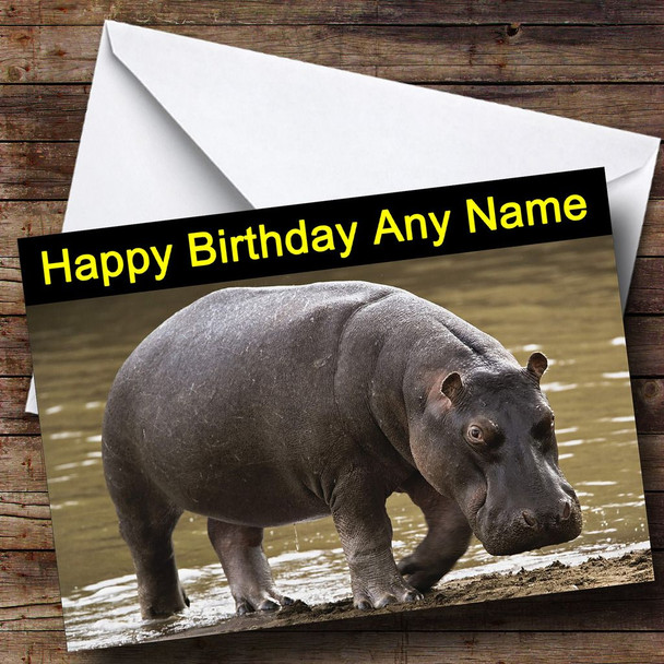 Hippo Customised Birthday Card