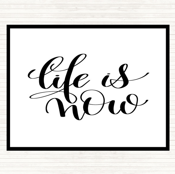 White Black Life Snow Quote Placemat