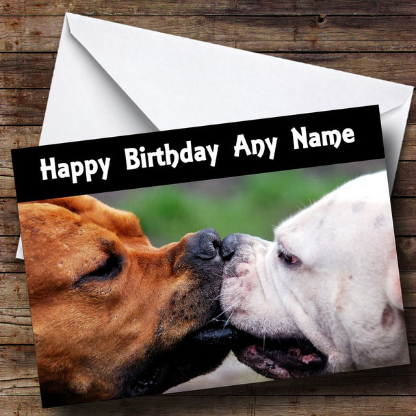 Kissing Dogs Customised Birthday Card