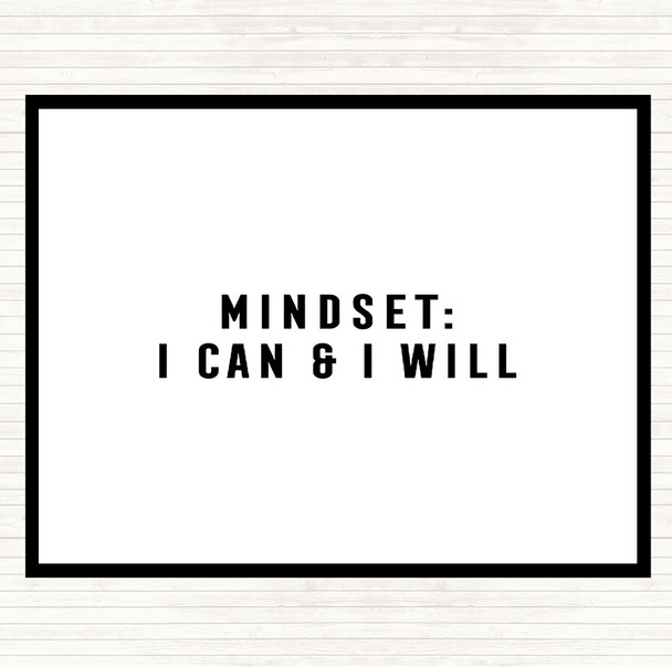 White Black Mindset Quote Placemat