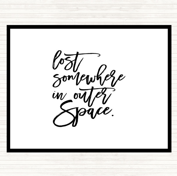 White Black Outer Space Quote Placemat
