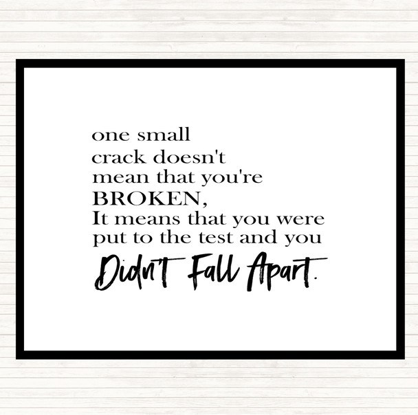 White Black Small Crack Quote Placemat