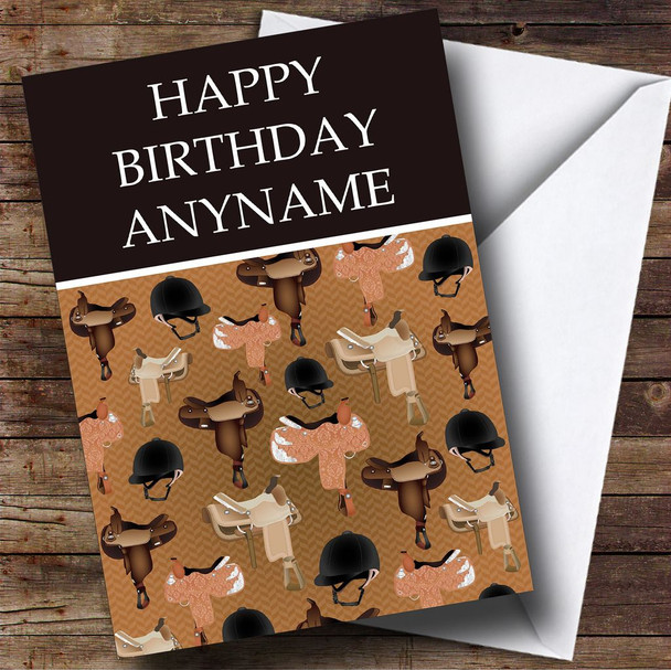 Western Horse Saddles & Hats Customised Birthday Card