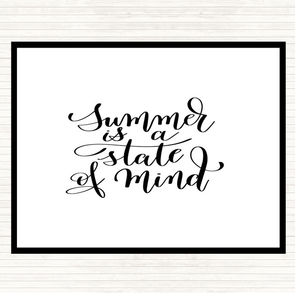 White Black Summer State Of Mind Quote Placemat