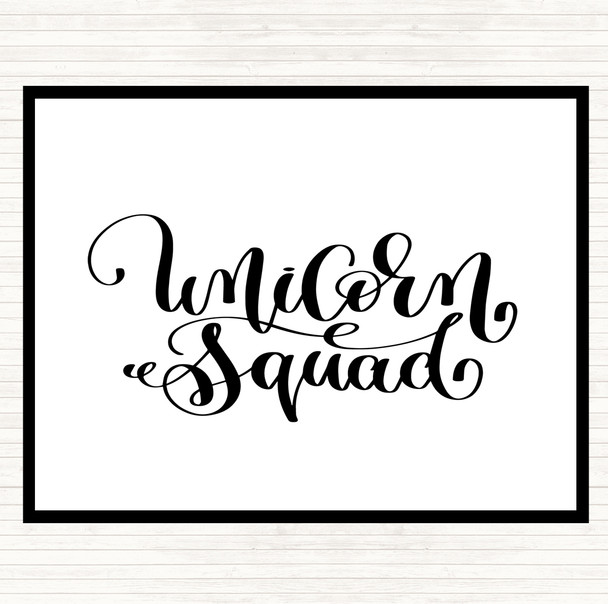 White Black Unicorn Squad Quote Placemat