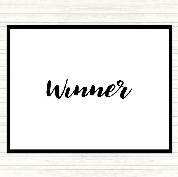 White Black Winner Quote Placemat