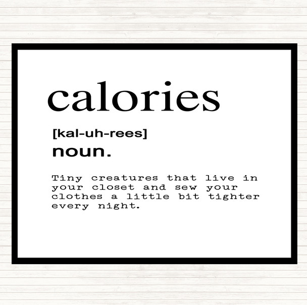 White Black Word Definition Calories Quote Placemat