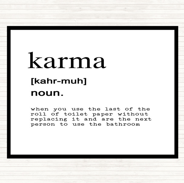 White Black Word Definition Karma Quote Placemat