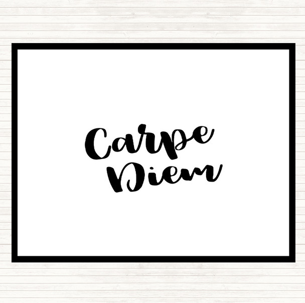 White Black Carpe Diem Quote Placemat