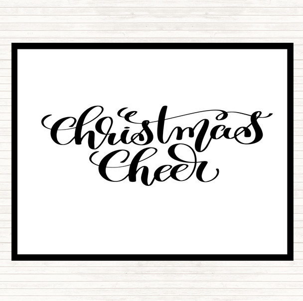 White Black Christmas Xmas Cheer Quote Placemat