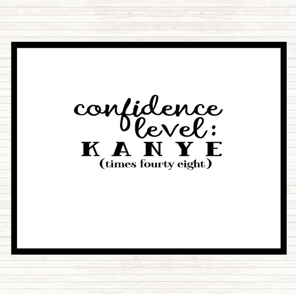 White Black Confidence Level Quote Placemat