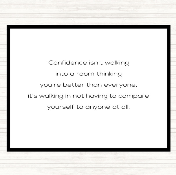 White Black Confidence Quote Placemat