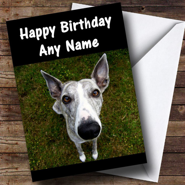 Whippet Dog Customised Birthday Card