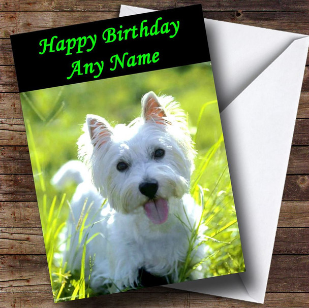 West Highland Terrier Puppy Dog Customised Birthday Card