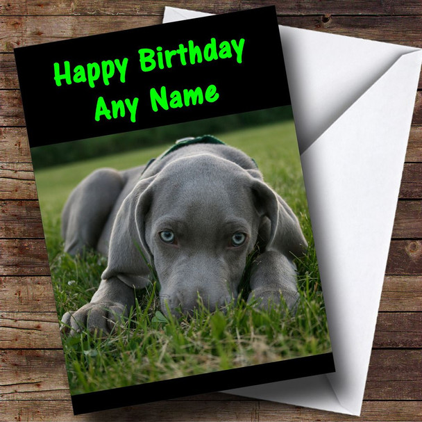 Weimaraner Dog Customised Birthday Card