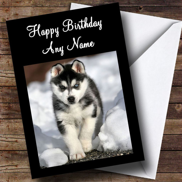Siberian Husky Dog Customised Birthday Card