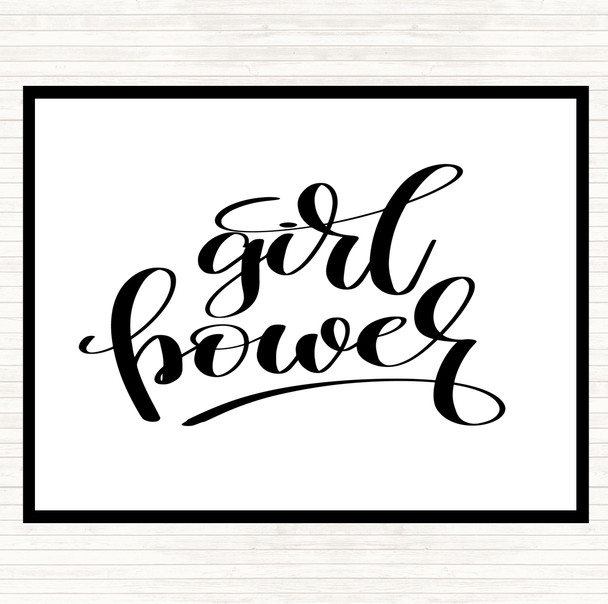 White Black Girl Power Quote Placemat