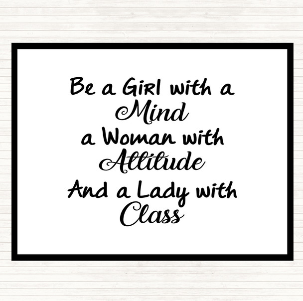 White Black Girl With A Mind Quote Placemat