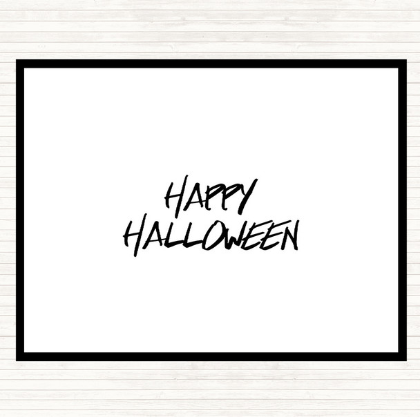 White Black Halloween Quote Placemat
