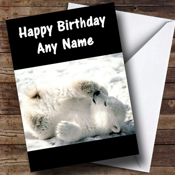 Baby Polar Bear Customised Birthday Card