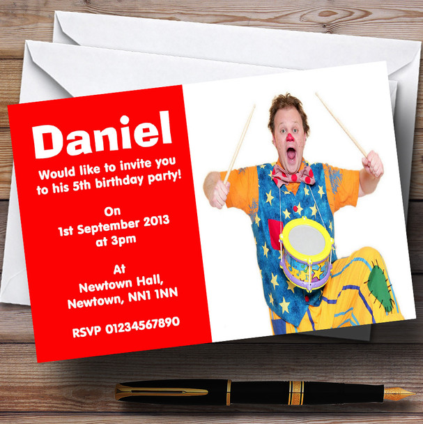 Mr Tumble Red Customised Children's Birthday Party Invitations