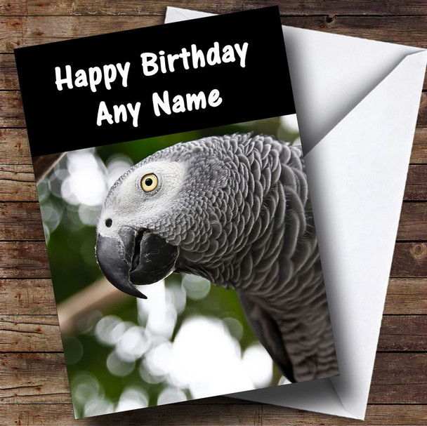 African Parrot Customised Birthday Card