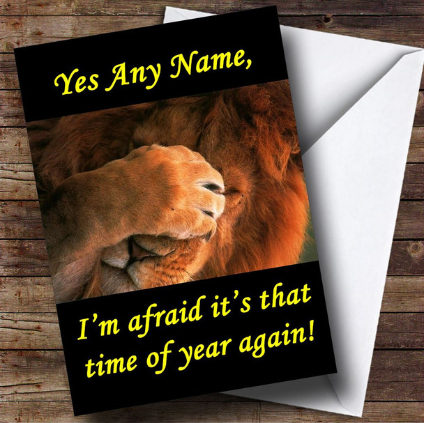 Funny Lion Customised Birthday Card