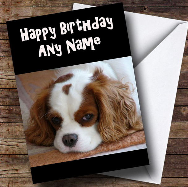 Lovely King Charles Spaniel Dog Customised Birthday Card