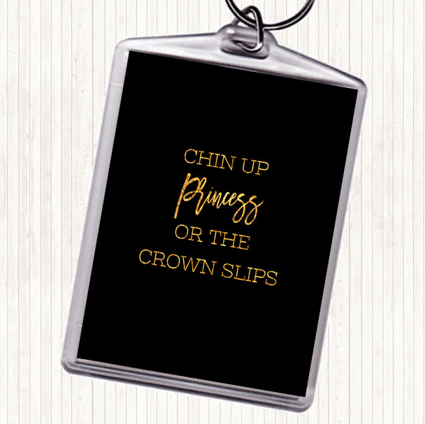 Black Gold Crown Slips Quote Keyring