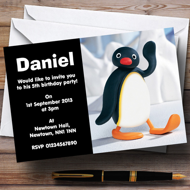 Pingu Penguin Customised Children's Birthday Party Invitations