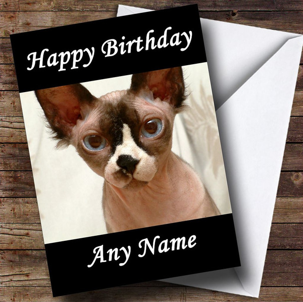 Sphynx Cat Customised Birthday Card