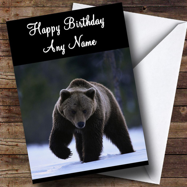 Grisly Brown Bear Customised Birthday Card