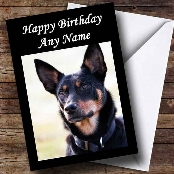 Australian Kelpie Dog Customised Birthday Card