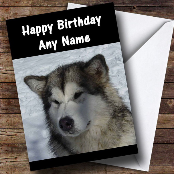 Alaskan Malamute Dog Customised Birthday Card