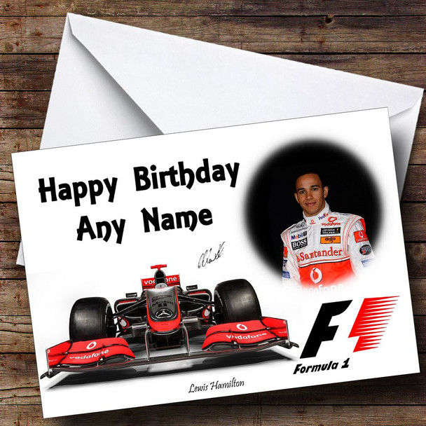 Lewis Hamilton McLaren Customised Birthday Card