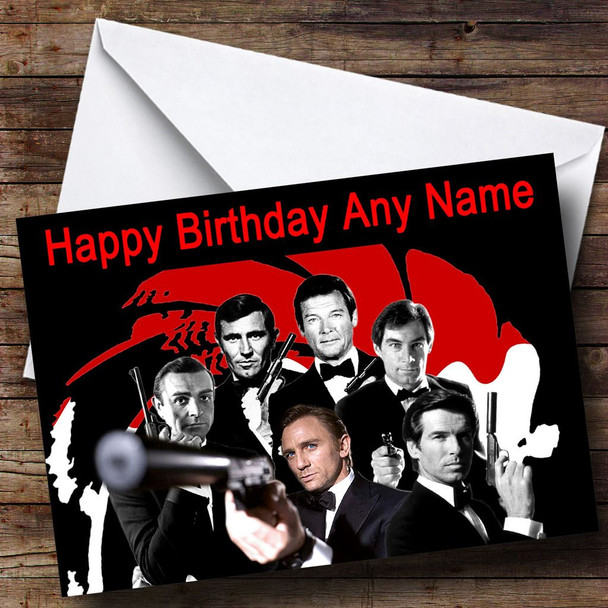 James Bond Various Customised Birthday Card