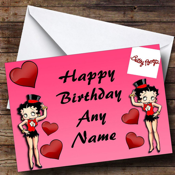 Pink Betty Boop Customised Birthday Card