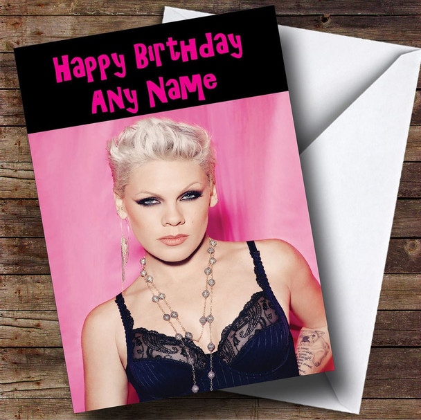 Pink Customised Birthday Card