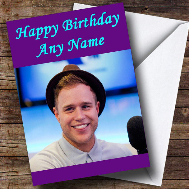 Purple Olly Murs Customised Birthday Card