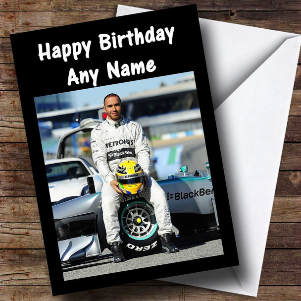 Lewis Hamilton Mercedes Customised Birthday Card